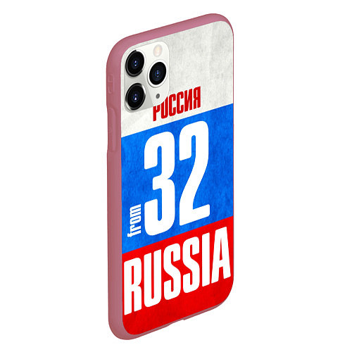Чехол iPhone 11 Pro матовый Russia: from 32 / 3D-Малиновый – фото 2