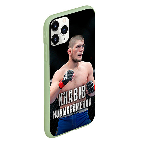 Чехол iPhone 11 Pro матовый Хабиб Нурмагомедов / 3D-Салатовый – фото 2