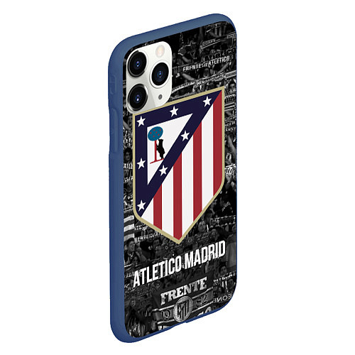 Чехол iPhone 11 Pro матовый Атлетико Мадрид / 3D-Тёмно-синий – фото 2