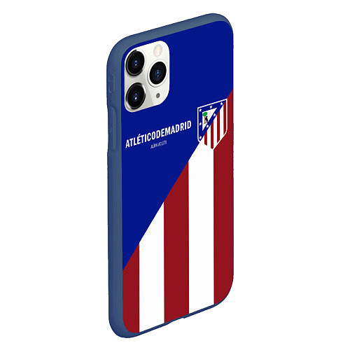 Чехол iPhone 11 Pro матовый FC Atletico Madrid / 3D-Тёмно-синий – фото 2