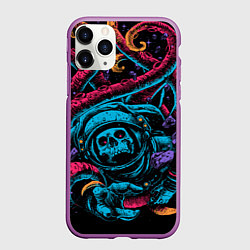 Чехол iPhone 11 Pro матовый Космический осьминог, цвет: 3D-фиолетовый