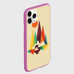 Чехол iPhone 11 Pro матовый Медведь в горах, цвет: 3D-фиолетовый — фото 2