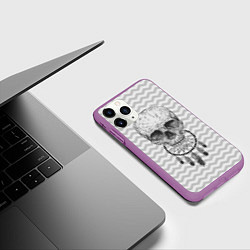 Чехол iPhone 11 Pro матовый Череп мечтателя, цвет: 3D-фиолетовый — фото 2