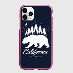 Чехол iPhone 11 Pro матовый California Republic, цвет: 3D-малиновый