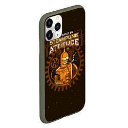 Чехол iPhone 11 Pro матовый Steampunk Attitude, цвет: 3D-темно-зеленый — фото 2