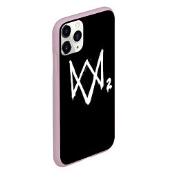 Чехол iPhone 11 Pro матовый Watch Dogs 2 лого, цвет: 3D-розовый — фото 2