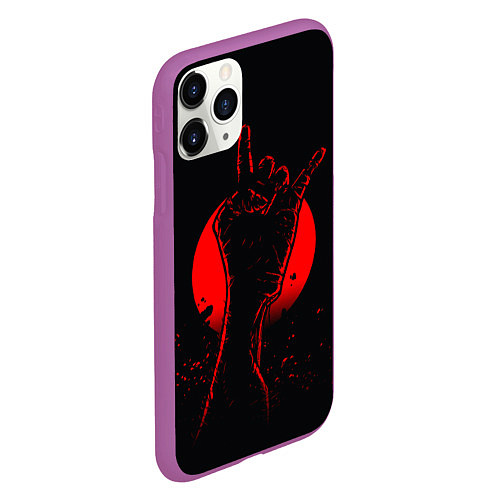 Чехол iPhone 11 Pro матовый Zombie Rock / 3D-Фиолетовый – фото 2