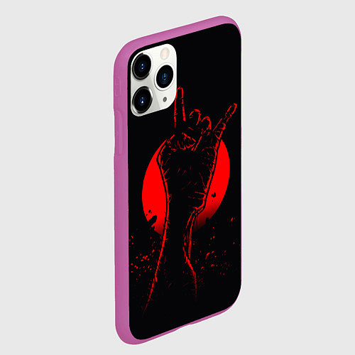 Чехол iPhone 11 Pro матовый Zombie Rock / 3D-Фиолетовый – фото 2