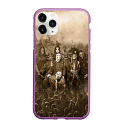 Чехол iPhone 11 Pro матовый Slipknot Sepia, цвет: 3D-фиолетовый