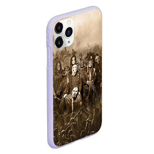 Чехол iPhone 11 Pro матовый Slipknot Sepia / 3D-Светло-сиреневый – фото 2