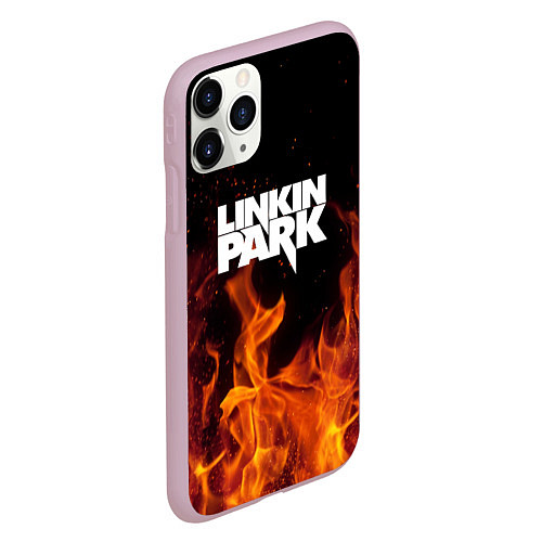 Чехол iPhone 11 Pro матовый Linkin Park: Hell Flame / 3D-Розовый – фото 2