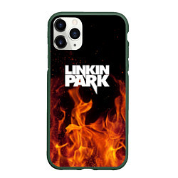 Чехол iPhone 11 Pro матовый Linkin Park: Hell Flame, цвет: 3D-темно-зеленый