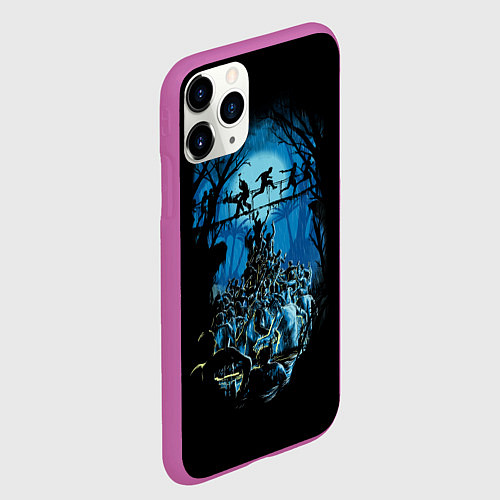 Чехол iPhone 11 Pro матовый Zombie Island / 3D-Фиолетовый – фото 2