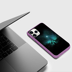 Чехол iPhone 11 Pro матовый Взгляд на звезды, цвет: 3D-фиолетовый — фото 2