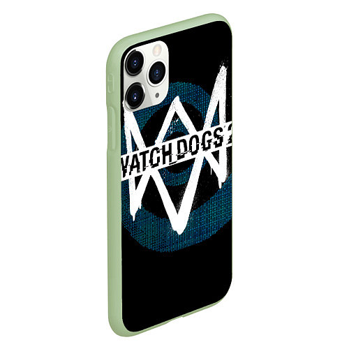 Чехол iPhone 11 Pro матовый Watch Dogs 2 / 3D-Салатовый – фото 2