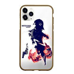 Чехол iPhone 11 Pro матовый Watch Dogs 2, цвет: 3D-коричневый