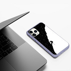 Чехол iPhone 11 Pro матовый Ночной скалолаз, цвет: 3D-светло-сиреневый — фото 2