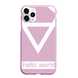 Чехол iPhone 11 Pro матовый Hello world, цвет: 3D-розовый