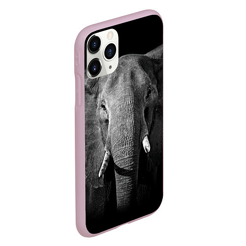 Чехол iPhone 11 Pro матовый Взгляд слона / 3D-Розовый – фото 2