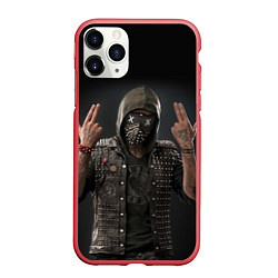 Чехол iPhone 11 Pro матовый WatchDogs, цвет: 3D-красный