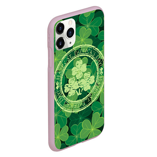 Чехол iPhone 11 Pro матовый Ireland, Happy St. Patricks Day / 3D-Розовый – фото 2