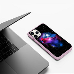 Чехол iPhone 11 Pro матовый Воющий волк, цвет: 3D-розовый — фото 2
