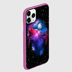 Чехол iPhone 11 Pro матовый Воющий волк, цвет: 3D-фиолетовый — фото 2