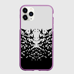 Чехол iPhone 11 Pro матовый Птичий вихрь, цвет: 3D-фиолетовый