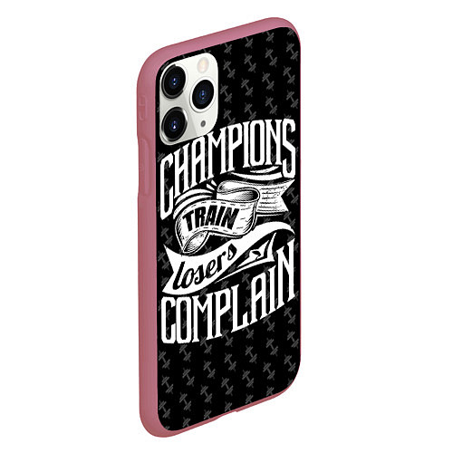 Чехол iPhone 11 Pro матовый Champions Train / 3D-Малиновый – фото 2