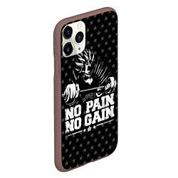 Чехол iPhone 11 Pro матовый No Pain No Gain, цвет: 3D-коричневый — фото 2