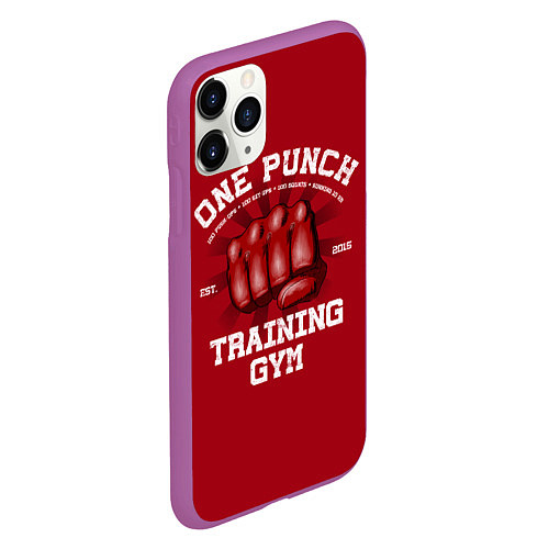 Чехол iPhone 11 Pro матовый One Punch Gym / 3D-Фиолетовый – фото 2