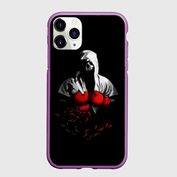 Чехол iPhone 11 Pro матовый Мертвый боксер, цвет: 3D-фиолетовый