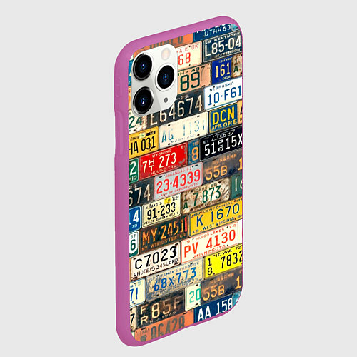 Чехол iPhone 11 Pro матовый Автомобильные номера мира / 3D-Фиолетовый – фото 2
