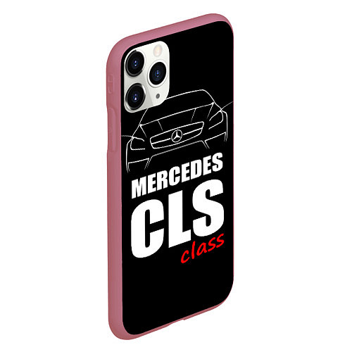 Чехол iPhone 11 Pro матовый Mercedes CLS Class / 3D-Малиновый – фото 2