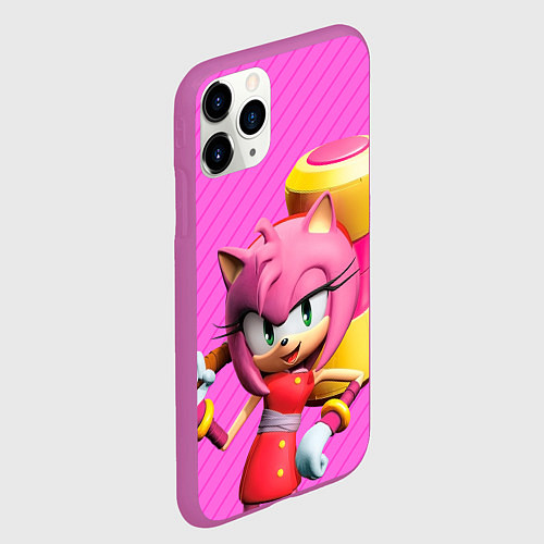 Чехол iPhone 11 Pro матовый Amy Rose / 3D-Фиолетовый – фото 2