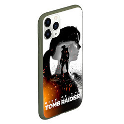 Чехол iPhone 11 Pro матовый Rise of the Tomb Raider 1, цвет: 3D-темно-зеленый — фото 2
