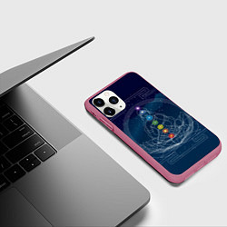 Чехол iPhone 11 Pro матовый Йога мандала - энергетические зоны, цвет: 3D-малиновый — фото 2
