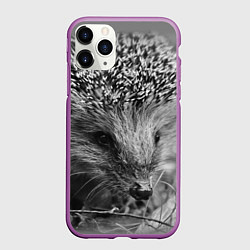 Чехол iPhone 11 Pro матовый Взгляд ёжика, цвет: 3D-фиолетовый