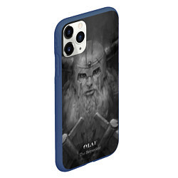 Чехол iPhone 11 Pro матовый Олаф, цвет: 3D-тёмно-синий — фото 2
