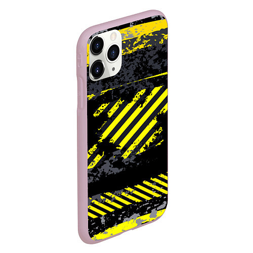 Чехол iPhone 11 Pro матовый Grunge Line / 3D-Розовый – фото 2