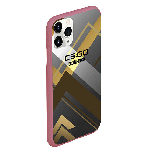 Чехол iPhone 11 Pro матовый Cs:go - Bronze Deco Бронзовая декорация 2022 / 3D-Малиновый – фото 2