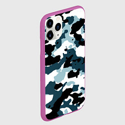 Чехол iPhone 11 Pro матовый Камуфляж зимний: пятна, цвет: 3D-фиолетовый — фото 2