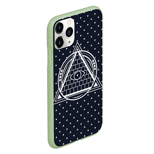 Чехол iPhone 11 Pro матовый Illuminati / 3D-Салатовый – фото 2