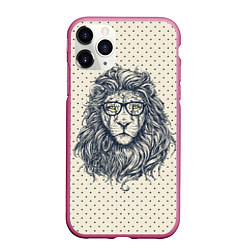 Чехол iPhone 11 Pro матовый SWAG Lion, цвет: 3D-малиновый