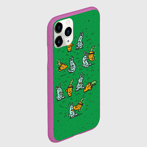 Чехол iPhone 11 Pro матовый Боевая морковь / 3D-Фиолетовый – фото 2