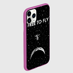 Чехол iPhone 11 Pro матовый Free to Fly, цвет: 3D-фиолетовый — фото 2
