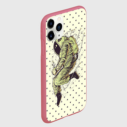 Чехол iPhone 11 Pro матовый Зеленая миссия / 3D-Малиновый – фото 2