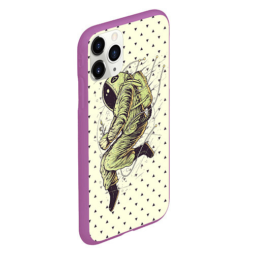Чехол iPhone 11 Pro матовый Зеленая миссия / 3D-Фиолетовый – фото 2