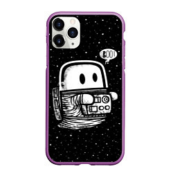 Чехол iPhone 11 Pro матовый Космонавт привидение, цвет: 3D-фиолетовый