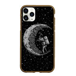 Чехол iPhone 11 Pro матовый Лунный шахтер, цвет: 3D-коричневый